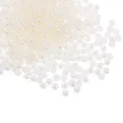 3000pcs ABS Half Pearl Beads 4mm Flat Back Imitation Pearl Beige