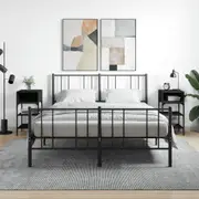 vidaXL Bedside Tables 2 pcs Black 35x34.5x70 cm Engineered Wood