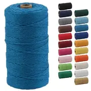 Macrame Cord, 2mm x 220 Yards (about 200m) Colored Macrame Rope, Peacock Blue