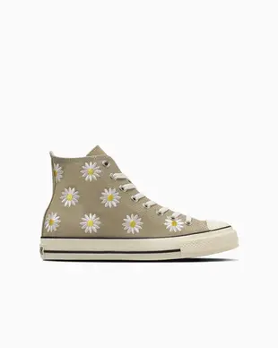 日本限定 Converse ALL STAR Ⓡ DAISYFLOWER HI 高筒 小雛菊刺繡 奶茶/ 25 cm