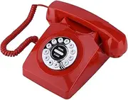XUMIUZIY Vintage Antique Telephone, Corded Telephone, Style Vintage Antique Numbers Storage Clear Sound Retro (Red)