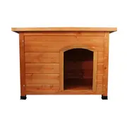 Little Buddies Weatherproof Wooden Flat Roof Dog Kennel - Small