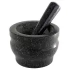 Black Granite Mortar & Pestle - 8lb Kitchen Tool for Flavorful Spice Grinding