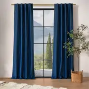 Cadence & Co. Byron Matte Velvet 100% Blockout Concealed Tab Top Curtains Twin Pack Ocean Blue