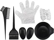 Labymos 7pcs Ha Color Mixing Dye Kit Ha Dyeing Brushes Tint Comb Mixing Bowl Ear Covers Gloves Salon Cape for Home & Salon Ha Coloring Dyeing Highlighting