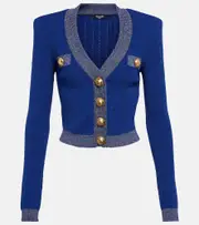[Balmain] Balmain Metallic knit cardigan UK 22 multicoloured