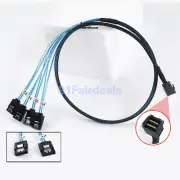 Power Reverse Breakout Mini SAS 4X SATA 7Pin to SFF-8643 SAS HD CABLE 80cm