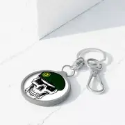 Military Skull Keyring Tag, Custom Keychain, Unique Gift for Veterans, Punk