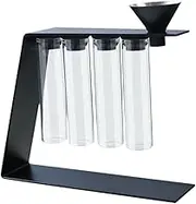 YWJLQH Single Dose Coffee Bean Storage Glass Vials Jar Display Stand and Funnel Clear Espresso Bean Cellars 4 Tubes for Kitchen Shop