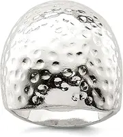 [JewelryWeb] 925 Sterling Silver Textured Dome Ring Band Style-Ring for Women