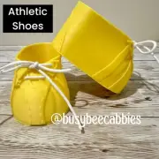 YELLOW ATHLETIC 2-Stripe Replacement Shoes For 16” Cabbage Patch Kids Doll Shoe
