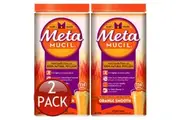 2 x METAMUCIL FIBRE SUPPLEMENT ORANGE SMOOTH PSYLLIUM HUSK POWDER 114 DOSES 673g