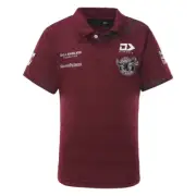 NRL 2023 Media Polo Shirt - Manly Sea Eagles - Maroon - YOUTH - DYNASTY