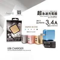 在飛比找Yahoo!奇摩拍賣優惠-POLARIS 3.4A 斜放 超急速雙孔充電器