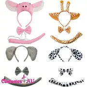 Kids Animal Set Costume Animal Zoo Party Bowtie Tail Child Book Week Headband