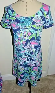 LILLY PULITZER Tammy Dress BRIGHT NAVY "SWAY THIS WAY" Size SMALL NWT