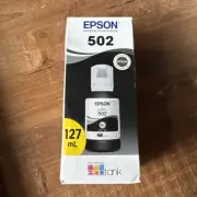 Epson 502 Black EcoTank Ink Bottle – 127ml, Genuine OEM, Sealed, for Inkjet NEW