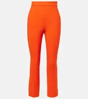 [Max Mara] Max Mara Nepeta high-rise wool-blend straight pants UK 16 red