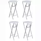 NNEVL Bar Tables 4 pcs with MDF Tabletop White