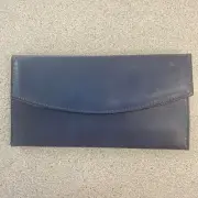 VTG NWT Princess Gardner BLUE Long Wallet Leather Trifold Checkbook