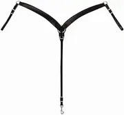 Weaver Leather Black Leather Contoured Ring-in-Center Breast Collar, Black