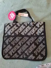 New Victoria's Secret Pink black and white small tote mesh front pockets