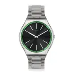 【SWATCH】SKIN IRONY 超薄金屬系列手錶 GREEN GRAPHITE 男錶 女錶 瑞士錶 錶(42MM)