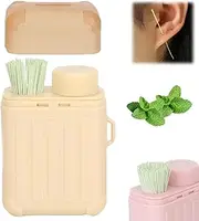 [Generic] Ear Piercing Cleaning Kit, Ear Hole Cleaner Floss, with 240pcs Piercing Hole Cleaner Floss & 15ml Cleaning Solution, Rose and Mint Flavor, Disposable Aftercare E ar, for Women Men (Mint)