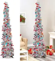Christmas Tree, 5Ft Artificial Christmas Tree Decorations Pencil Xmas Tree For