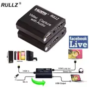 USB 2.0 Mic in Audio Video Capture Card for PS4 Switch Record OBS Live Streaming