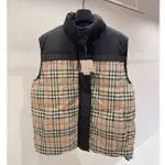 BURBERRY 80713661 男款雙面兩穿格紋裁片背心 典藏米色 S/M/L/XL