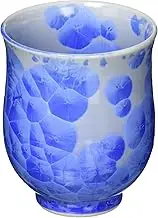 Kyo Ware 169-01 Kiyomizu Ware Pottery Kiln Tea Cup Large Flower Crystal (Blue)