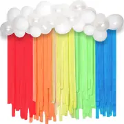 Rainbow Balloon Backdrop Kit With Streamers