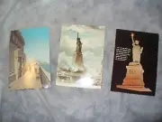 Lot of 3 Vintage Unused Statue of Liberty Postcards