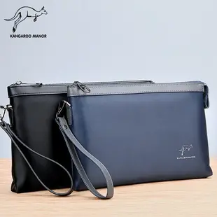 澳洲名牌 KANGAROO 袋鼠潮男平板包 牛津布手機包 帆布手拿包