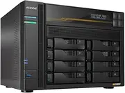 Asustor Lockerstor 8 Gen3 AS6808T 8 Bay NAS, AMD Ryzen Quad-Core 2.3 GHz, 16GB RAM ECC DDR5, 4 M.2 NVMe Slots, Dual 5GbE and Dual 10GbE Port, USB4 Type-C, Network Attached Storage (Diskless)