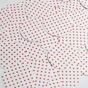 Round Sequin 1.5" Red Polka Dot on White Opaque