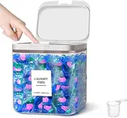 186oz /5.5L Laundry Pods Container for Laundry Room Organization, Laundry Pod Up Holder with 30 Labels and scoop, Laundry Detergent Powder Container, Dryer Sheet Holder, 220 Pods