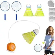 Bsbkoj Badminton Training, Badminton Training Tool - Badminton Racket Swing Trainer | Adjustable Shuttle Practice Set for Hand Coordination Agility Training for