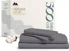100% Cotton King Size Sheets Set - 500 Thread Count 4 PC Cotton Sheets for King