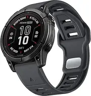 Sports Band for Garmin Fenix 7X/Fenix 7X Pro/Fenix 6X Pro/Fenix 5X Plus/Fenix 5X/Fenix 3 HR/Tactix Delta/Descent/Epix Pro 2 51mm, Soft Silicone Strap for Garmin Quick Fit 26 Watch Bands