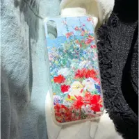 在飛比找蝦皮購物優惠-MI*IG 韓系 油畫 藍海的小紅花 微浮雕 IPHONE 