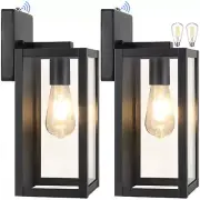 2-Pack Dusk to Dawn Outdoor Wall Light Fixtures with 2 LED Bulbs, Exterior Wa...