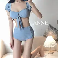 在飛比找蝦皮商城優惠-ANNE｜女兩件式高腰短袖比基尼【AO10168】短袖 比基