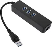 ETHZZLE 3 Port USB 30 Hub with Ethernet Adapter USB Type C to USB 30 Data Hub for PC Laptop and TV High Speed 1000 Mbps Black
