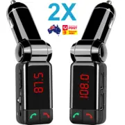 2x Wireless Bluetooth FM Transmitter Car Kit Mp3 Player Mp4 USB Charger