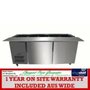 FED COMMERCIAL BENCH STATION TWO DOOR FRIDGE - 4X1/1 GN PANS PG150FA-B