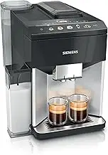 Siemens EQ500 Fully Automatic Coffee Maker with CoffeeSelect Display, oneTouch DoubleCup, Aroma Double Shot, AutoMilk Clean and CeramDrive in Silver and Piano Black