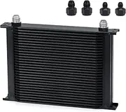 ZFGVGNMTYA 30 Row Universal British Type Aluminum Engine Transmission Oil Cooler with 10AN Female to 8AN 6AN Male Fitting Adapter WLR7030 Oil Cooler(2an6 2an8)