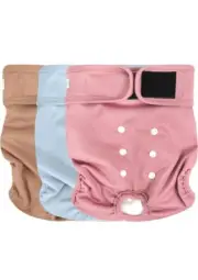 Wegreeco Washable Reusable Premium Dog Diapers Female 3 Pk Size Medium